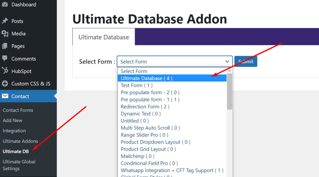 Contact Form 7 Database Addon