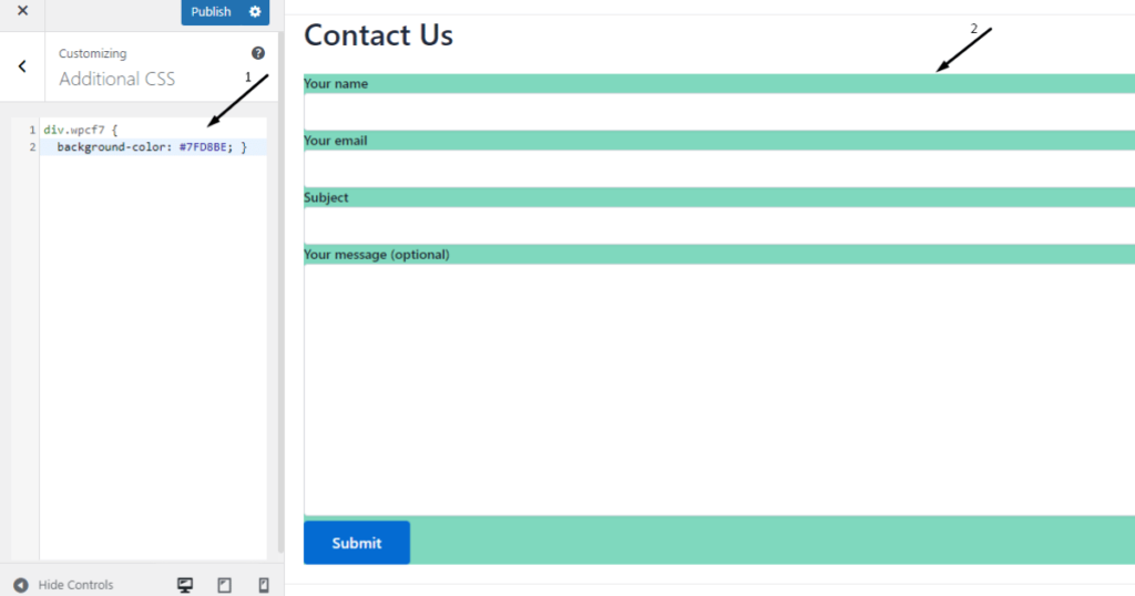 Add background color to the form with CSS