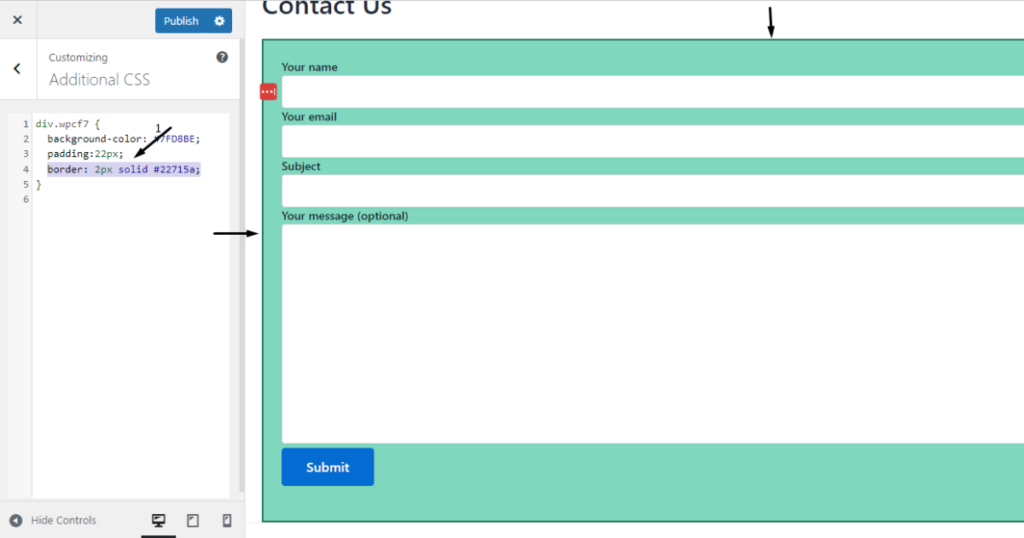 Add border to the form with CSS