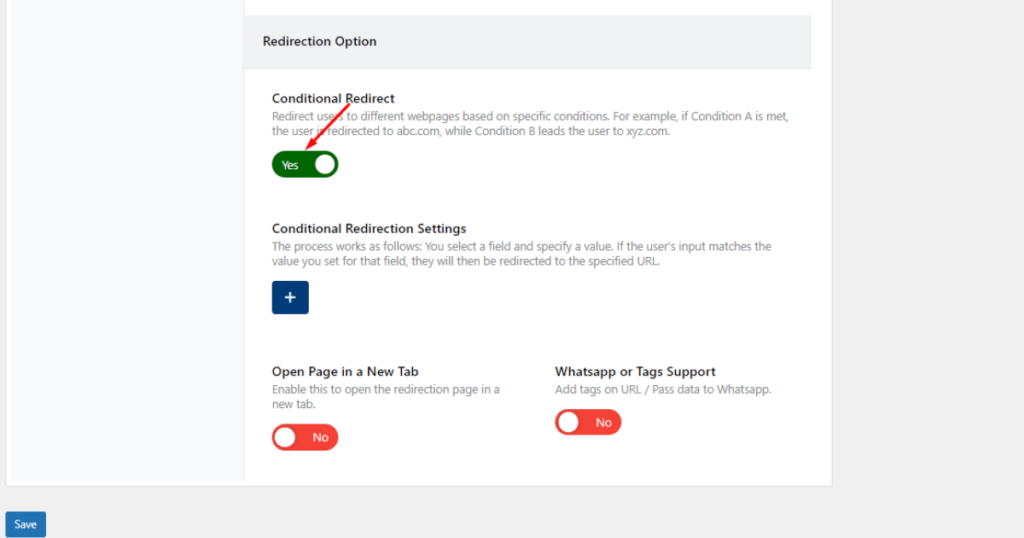 Enable conditional redirect in UAFC7