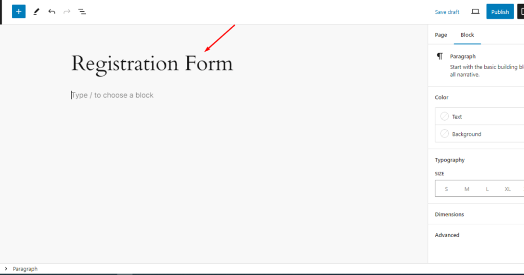 Give your registration form page a name | Ultimate Addons for Contact Form 7