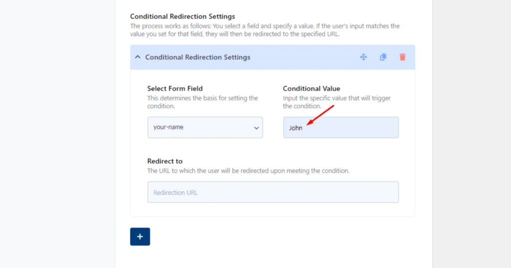 Type name in conditional value field of UAFC7