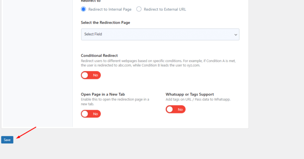 Click save button of a contact form