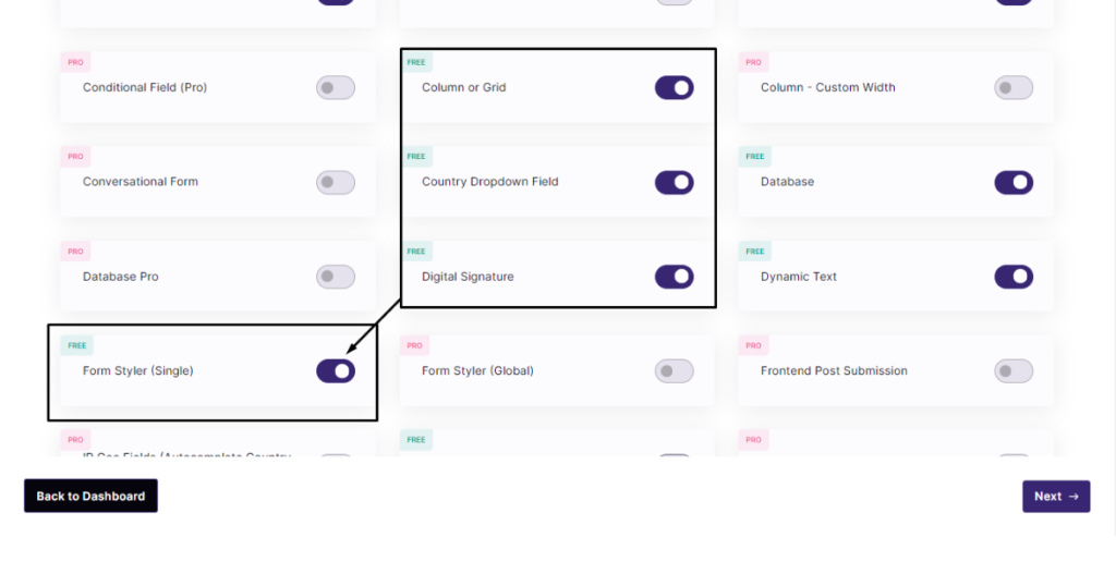 Enable some features of ultimate addons for contact form 7