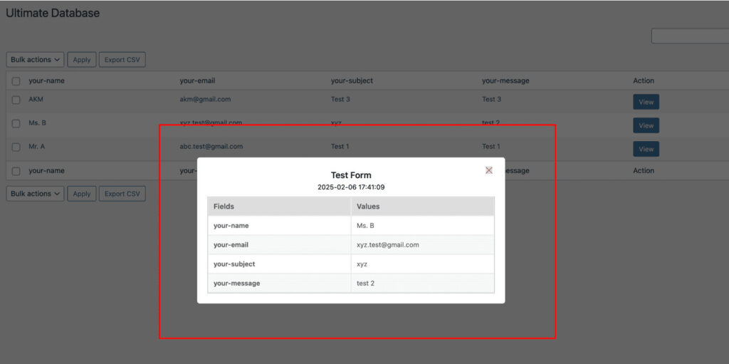 Contact form 7 save to database