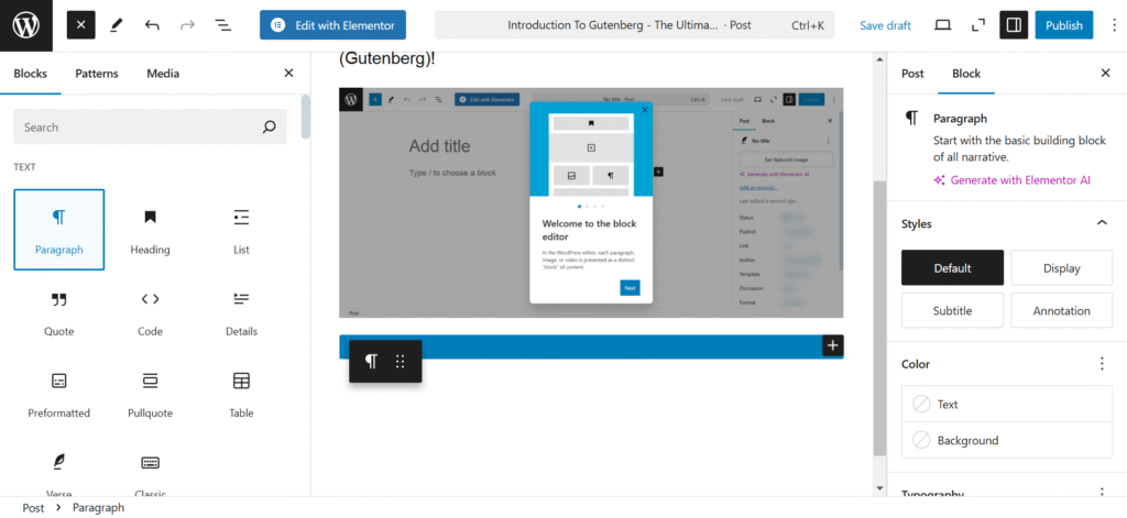 Gutenberg Block Editor