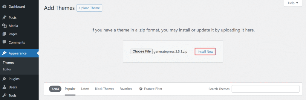Installling a theme