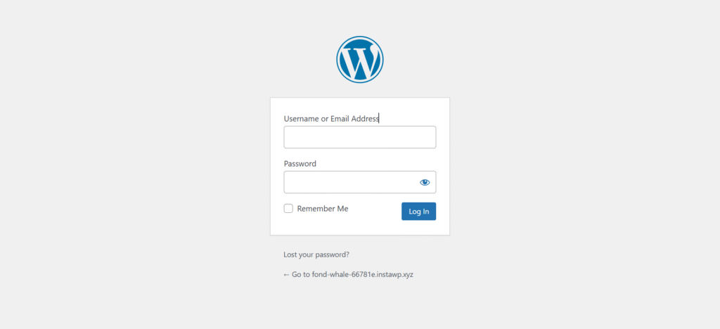 login page of your WordPress website