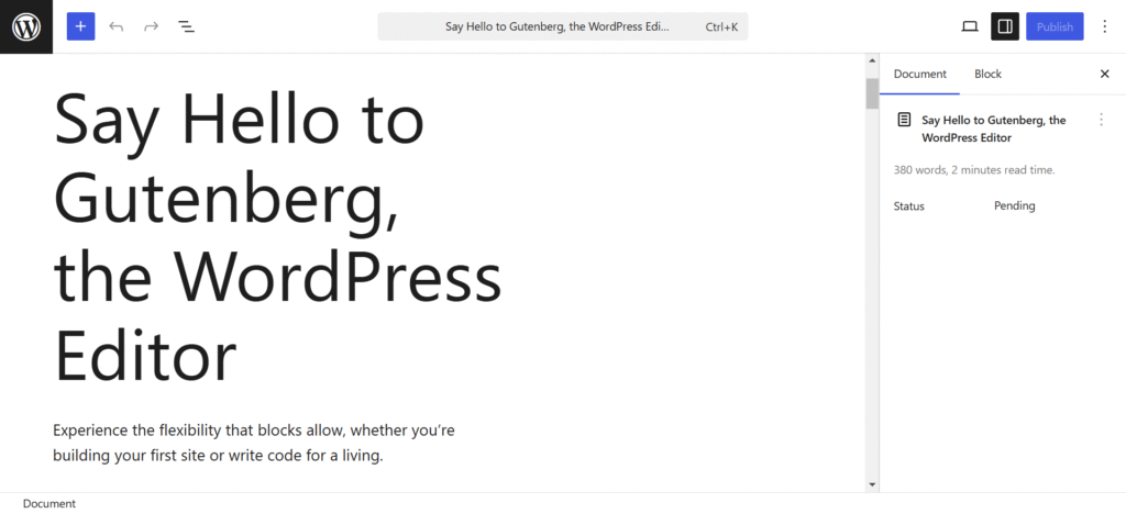 use wordpress block editor