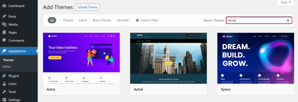 exploring new theme to install on your website