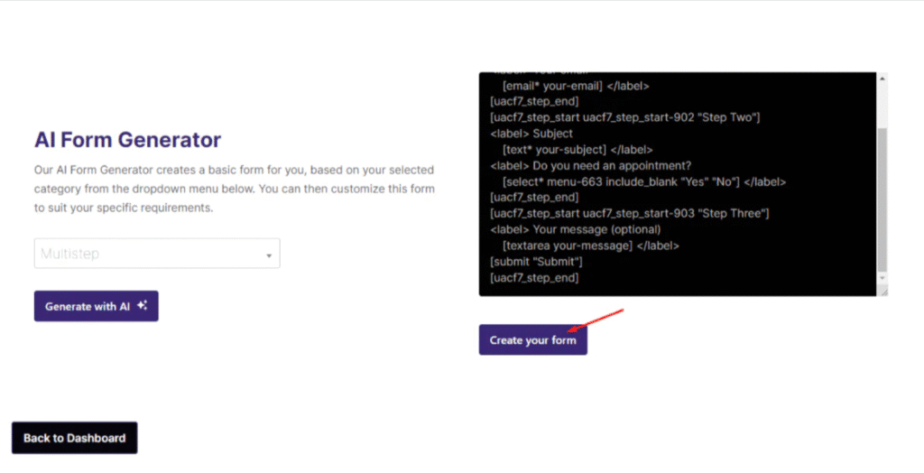 creating your form
