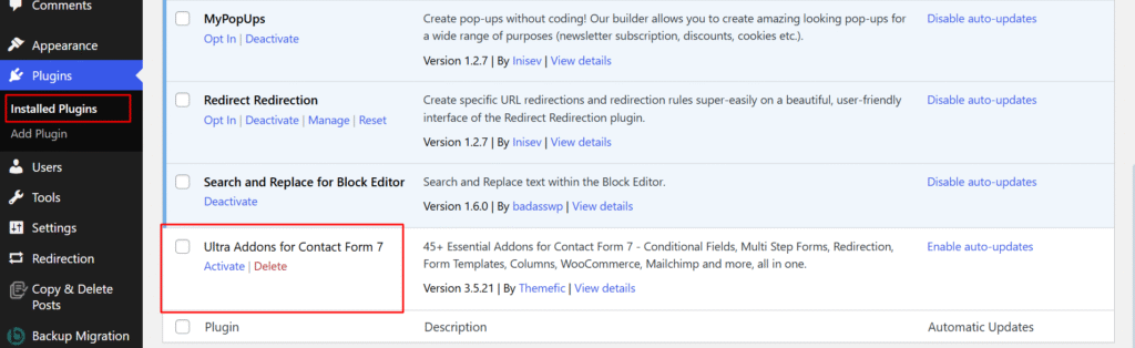 Install Plugins in WordPress vis FTP