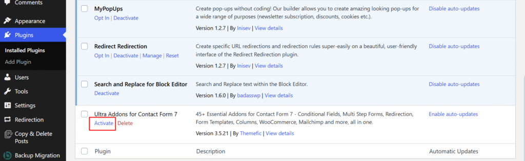 Install Plugins in WordPress vis FTP