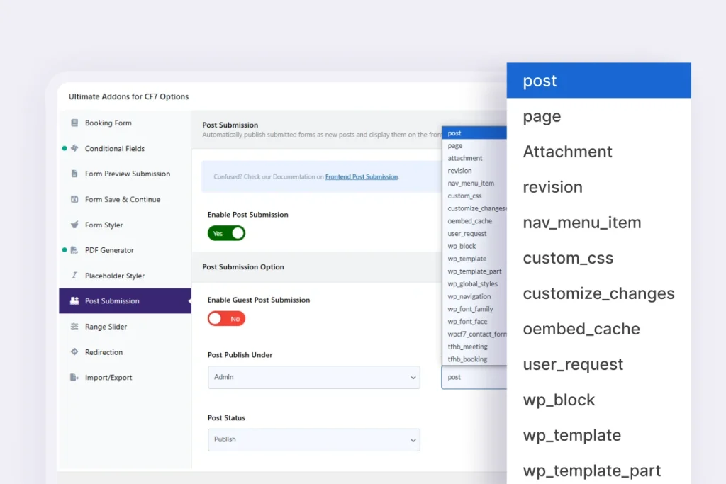 Select Any Post Type 1 | Ultra Addons for Contact Form 7
