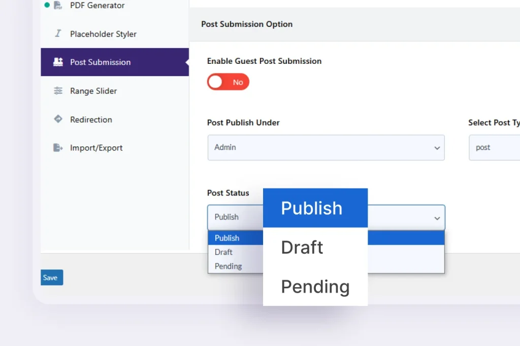 Set Post Status 1 | Ultra Addons for Contact Form 7